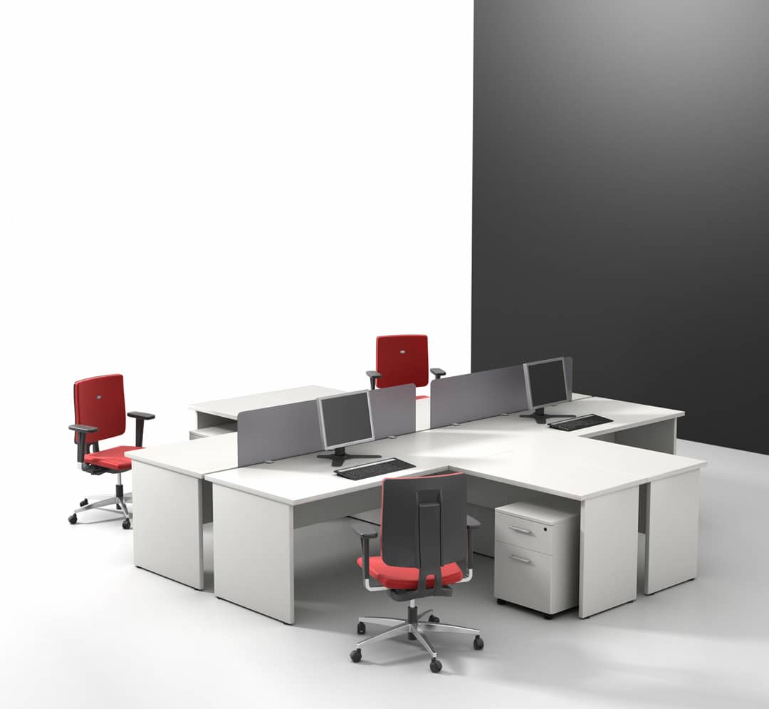 Bureau angle blanc Sintra 90°
