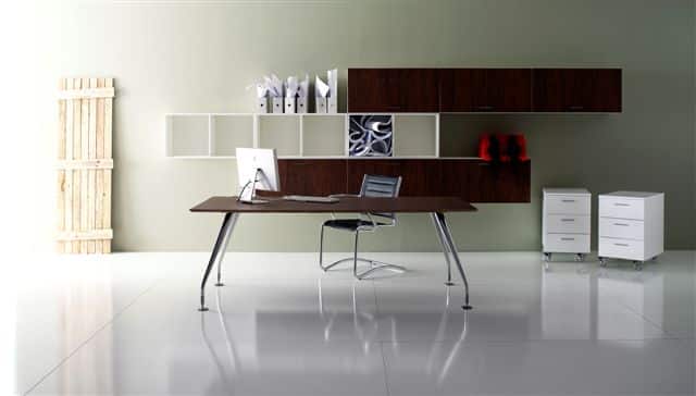 Bureau de direction en bois avec pieds métalliques Miro – Image 2