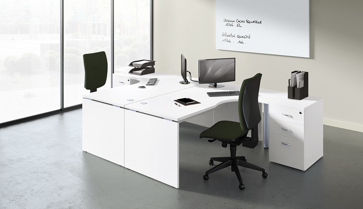 Bureau d’angle blanc informatique Forstyl