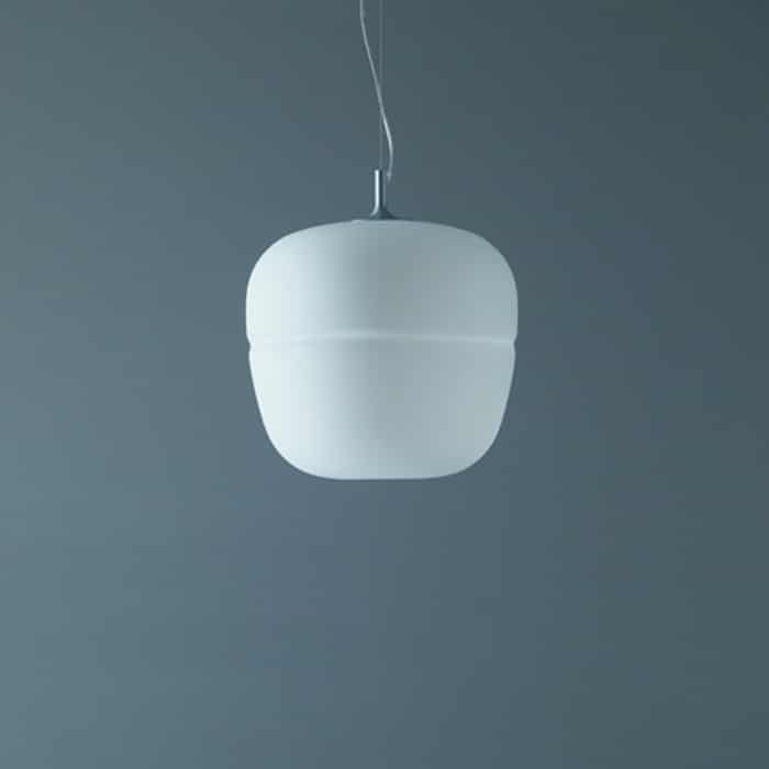 Lampe suspendue en verre soufflé opalin Afra – Image 2