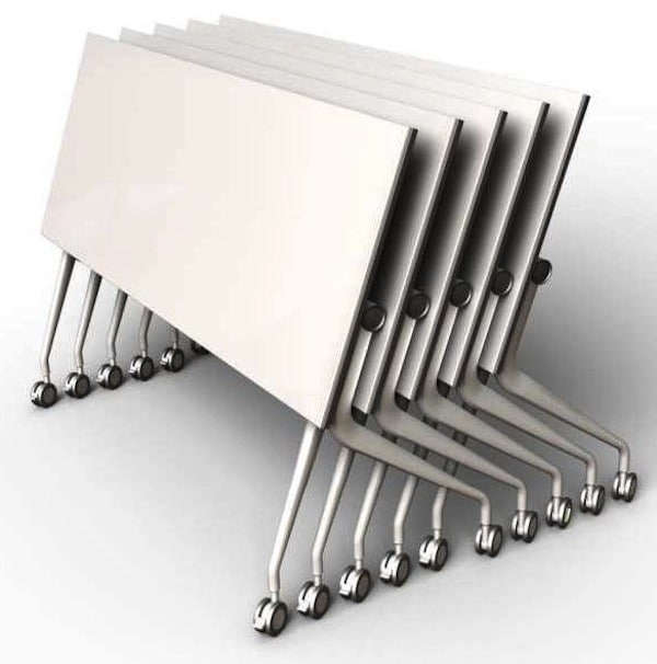Table de réunion modulable avec plateau abattable 2Move
