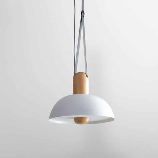 Suspension design blanche et bois Clochette