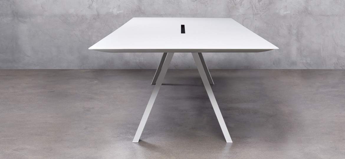 Table de réunion avec plateau rectangulaire design pour 8 personnes Arki – Image 3