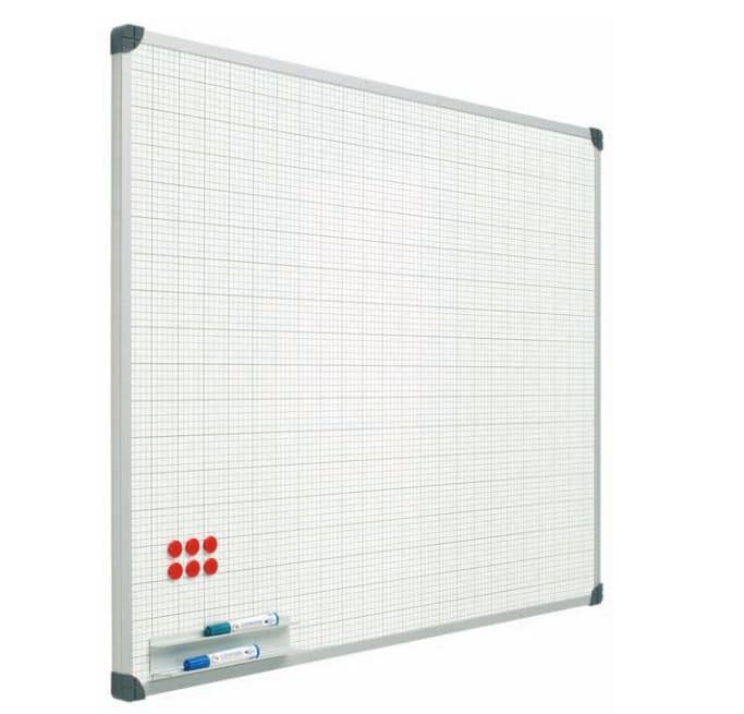 Tableau blanc quadrillé effaçable à sec