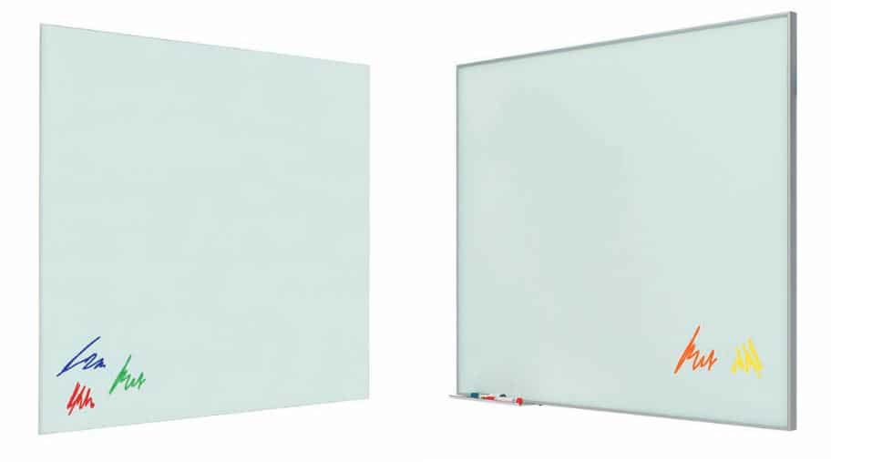 Tableau blanc en verre laminé mural