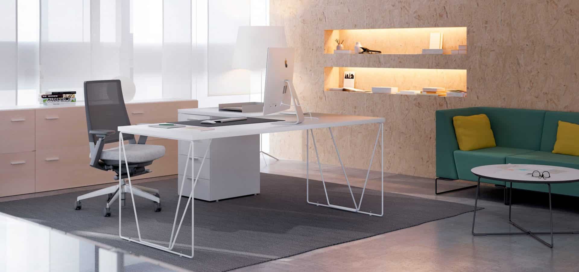 Bureau d'angle blanc Let's Work