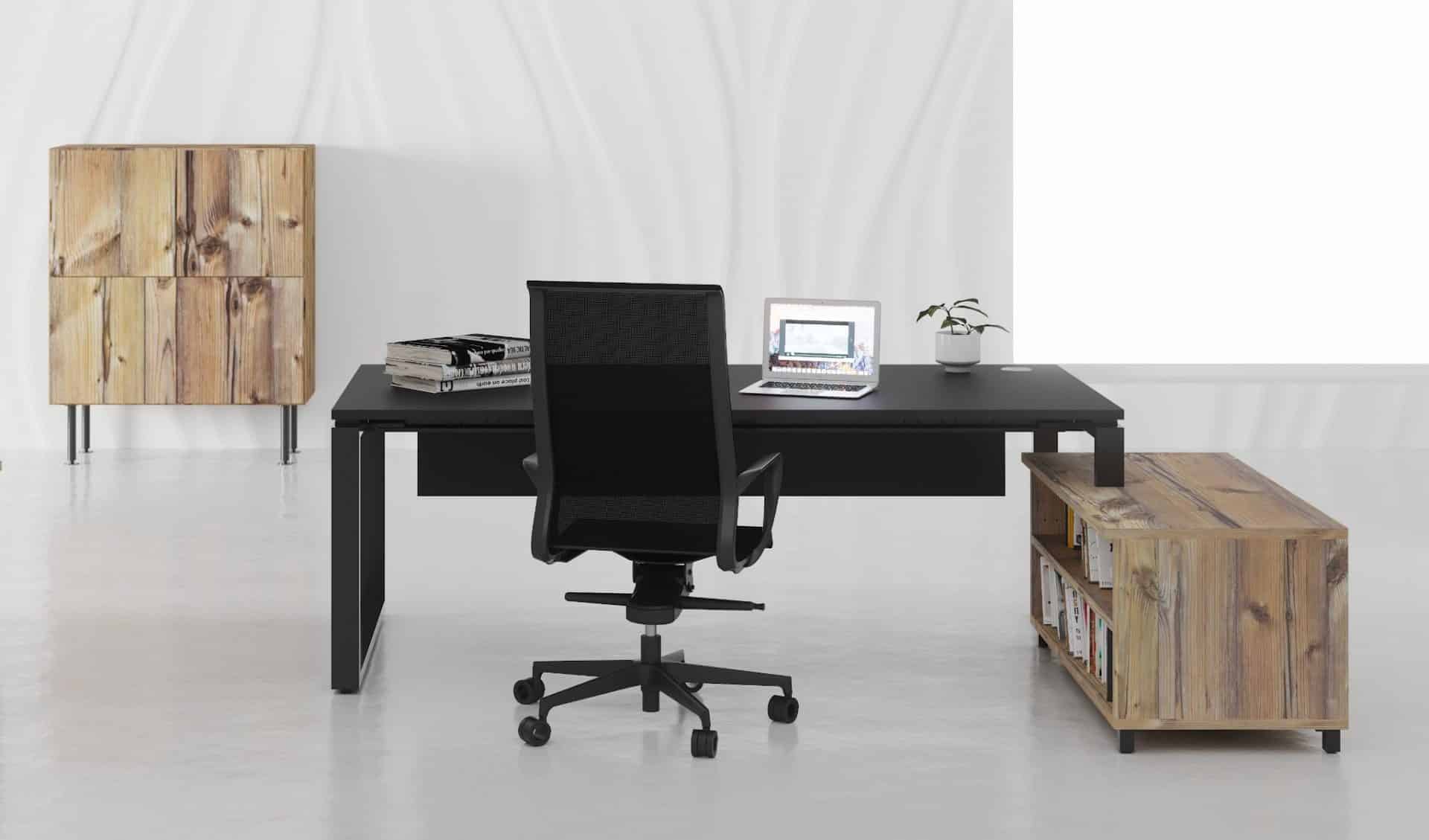 Bureau d’angle de direction avec rangements Prestige