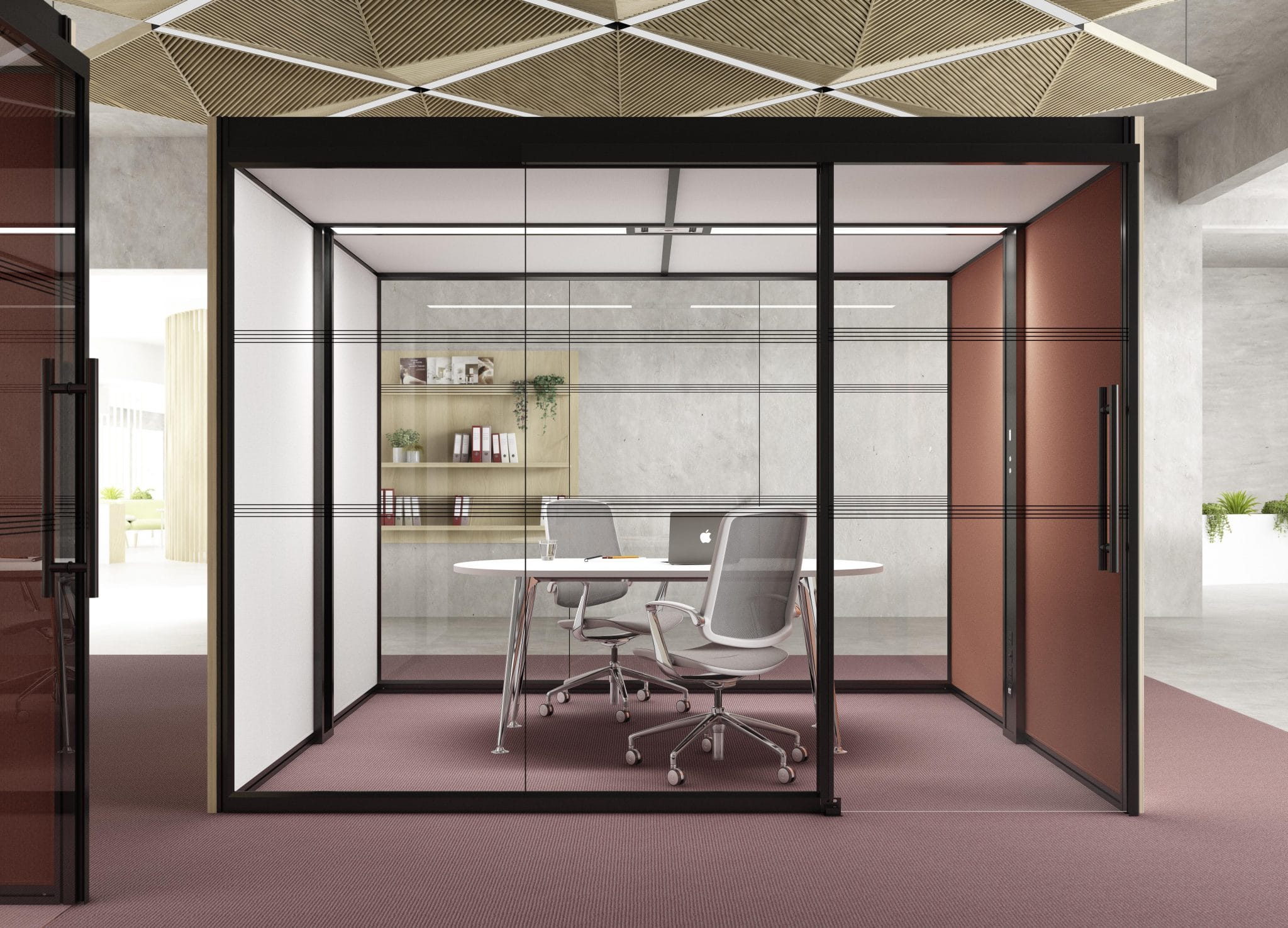 Cabine acoustique de bureau modulable pour 2 personnes Aspect 2
