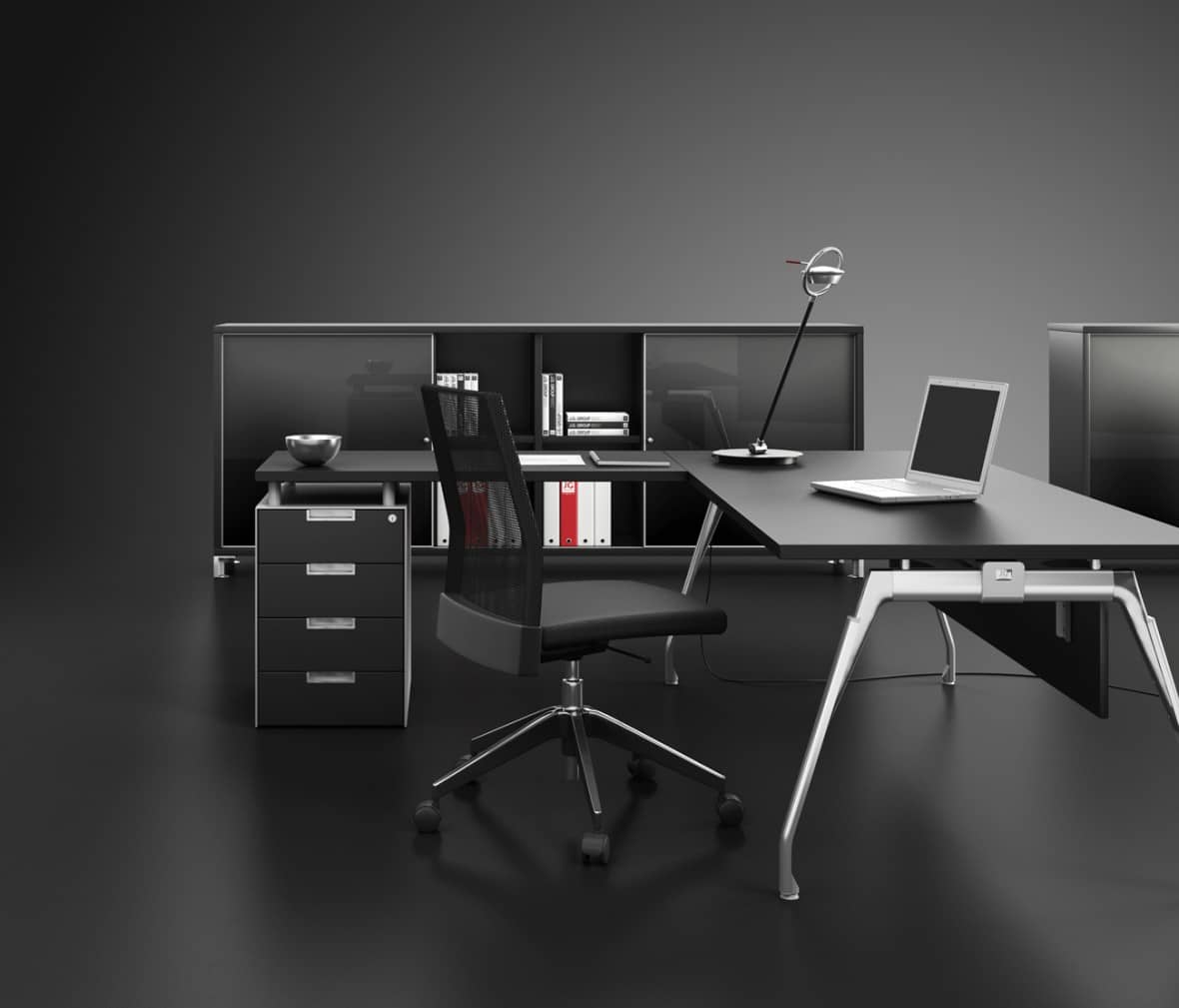 Bureau d’angle noir Inspira