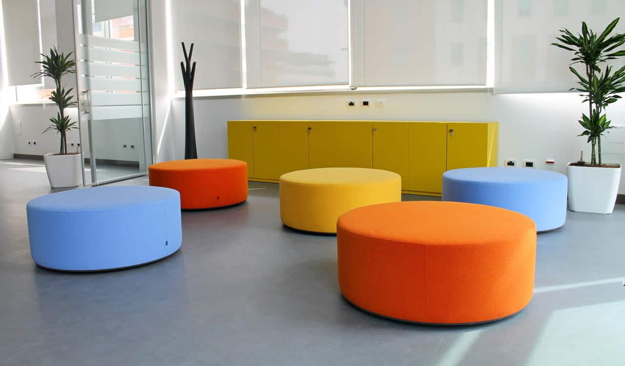 Pouf acoustique rond plat 92 cm de diamètre BuzziPouf