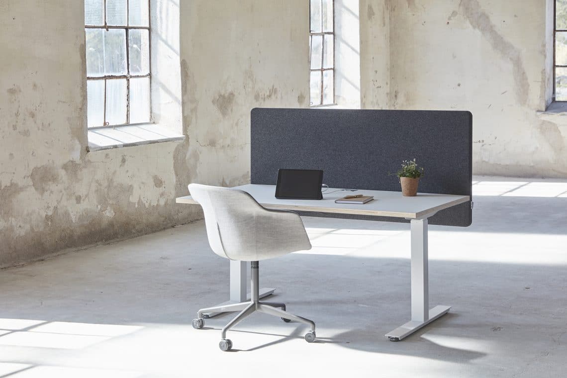 séparateur de bureau acoustique 40mm contour