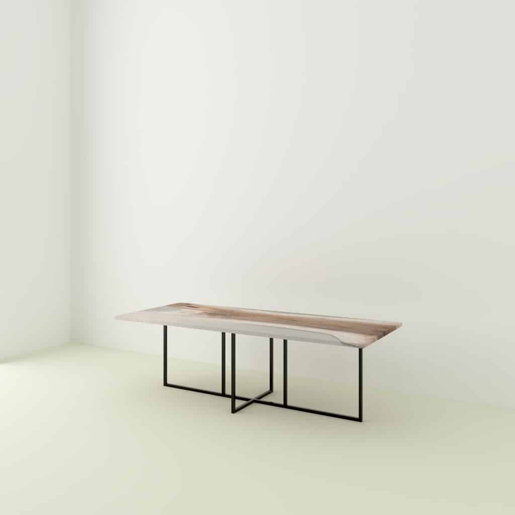 table indiana en noyer et époxy pieds felix