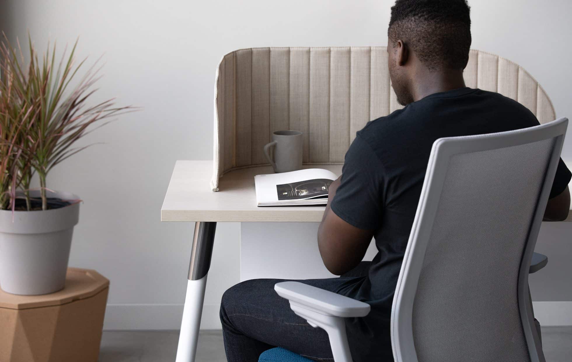 ecran de séparation de bureau acoustique design focus table